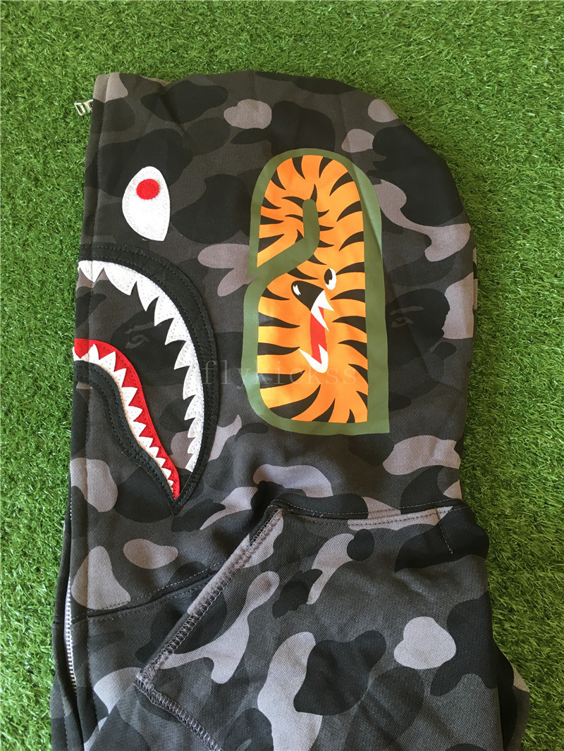 A Bathing Ape Clothing Bape Shark Black Camo Hoodie